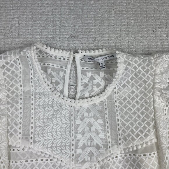 Collective Concepts Womens White / transparent Sleeveless Blouse Size S - Picture 2 of 15